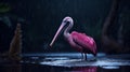 Rain-soaked Pink Pelican: A Hauntingly Beautiful Vray Tracing Contest Winner