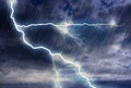 Rain storm backgrounds with lightning in cloudy weather Royalty Free Stock Photo