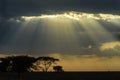 Rain storm and dark clouds over the southern plains