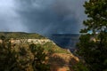 Rain Storm Over Crevice at Grand Canyon North Rim Royalty Free Stock Photo