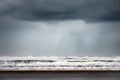 Rain and stormy cloud over sea Royalty Free Stock Photo