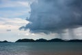 Rain Strom coming at the Island, Chinburi Province, Thailand.