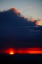 Rain, sunset and a plane