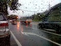 Rain traffic jam Royalty Free Stock Photo