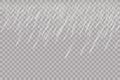 Rain transparent template background. Falling water drops texture. Nature rainfall on checkered background. Royalty Free Stock Photo