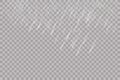 Rain transparent template background. Falling water drops texture. Nature rainfall on transparent background. Royalty Free Stock Photo