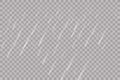 Rain transparent template background. Falling water drops texture. Nature rainfall on transparent background. Royalty Free Stock Photo