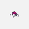 Rain and umbrella logo, typography logo