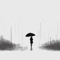 rain vector flat minimalistic asset isolated illustration