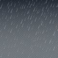 Rain vector wallpaper. Falling water drops isolated vector illustration. Rainy sky background