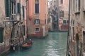 Rain in Venice. Narrow streets of Venice are very colorful. Wonderful city. Venice. Italy