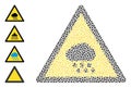 Rain Warning Collage of Covid Virus Infection Icons