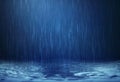 Rain water drop falling to the floor in rainy season Royalty Free Stock Photo