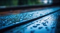 rain water drop falling to the floor in rainy season. Generative Ai Royalty Free Stock Photo