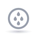 Rain water weather icon. Raining waterdrop symbol.