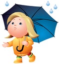 Rain weather, girl with umbrella Royalty Free Stock Photo