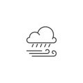 Rain and wind cloud line icon vector Royalty Free Stock Photo