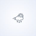 Rain and  wind, vector best gray line icon Royalty Free Stock Photo