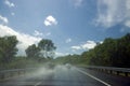 Rain on windscreen after rain storm on a sunny day