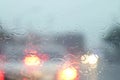 Rain, Rain on the windshield view from inside the car at road way traffic jam, rainy season, rainy storm selective focus