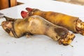 Animal feet at a market in Srinagar