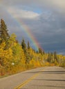 Rainbow above highway