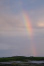 Rainbow above a house