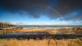 Rainbow above North Sea at Howick Coast