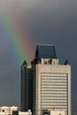 Rainbow above a skyscraper