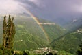 Rainbow in mountain Royalty Free Stock Photo