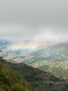 rainbow above the village Royalty Free Stock Photo