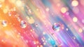 Rainbow Abstract Background with Glowing Water Drops Royalty Free Stock Photo