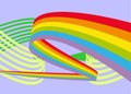 Rainbow on abstract background