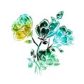 Multicolored picturesque abstract flower. Vector illustration Royalty Free Stock Photo