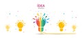 Rainbow abstract light bulb on white background. Creative thinking ideas brain. Royalty Free Stock Photo