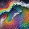 Rainbow abstract look like sea wave water splash