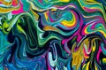 Rainbow Abstract Colorful Swirls of Paint Royalty Free Stock Photo