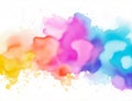 Rainbow abstract watercolor paint texture and white background Royalty Free Stock Photo