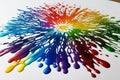 Awesome Rainbow of Acrylic Ink in Water. Color Explosion. Ink in water AI generated Royalty Free Stock Photo
