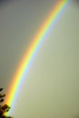 Rainbow against dark threatening sky