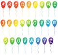 Rainbow alphabet made from baloons, artistic, vector illustration