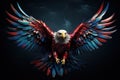 rainbow american eagle portrait, panoramic layout. Generative Ai
