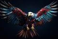 rainbow american eagle portrait, panoramic layout. Generative Ai