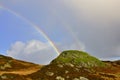 Rainbow by Ancient Fort Landscape of Scottish Hebridean Island Royalty Free Stock Photo