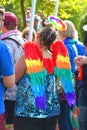 A rainbow angel at the Reading Pride Parade 2019 at Forbury Gardens