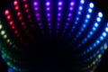 Rainbow arc of LED lights on a dark background Royalty Free Stock Photo