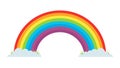 Rainbow Arch with Clouds Vector Icon, vector design Generative AI Royalty Free Stock Photo
