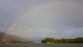 rainbow in Ioannina lake Pamvotis after summer rain Greece