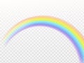 Rainbow arch. Realistic symbol of rain perspective view isolated on transparent background natural weather effect