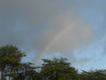 Rainbow arch in sky